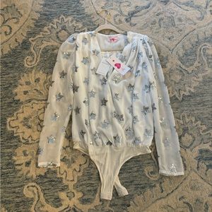 NWT Buddy Love sequin star bodysuit